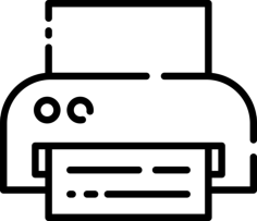 Printer With Document Editable Svg Line Art, Free Vectors File